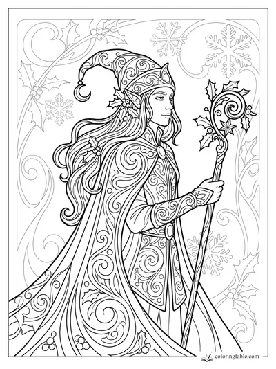 Art Nouveau coloring pages — sample drawing