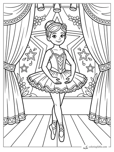 Ballet Dance coloring pages — sample drawing