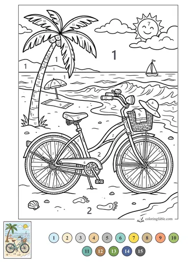 Beach Cruiser by the Smiling Sun — color by number
