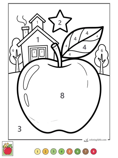Big Apple by the Little House — color by number