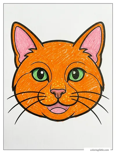 Big-Eared Cat Face — colored example
