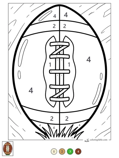Big Football Bouncing in Grass — color by number