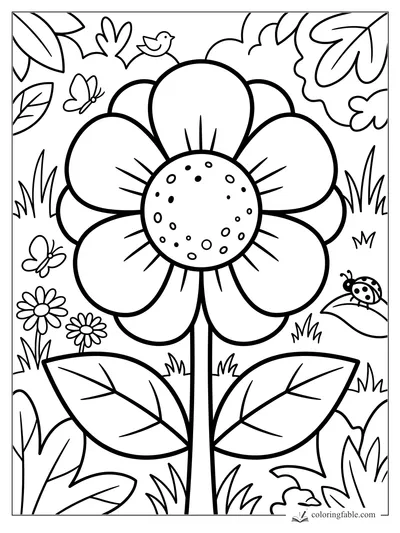 Flower coloring pages — sample drawing