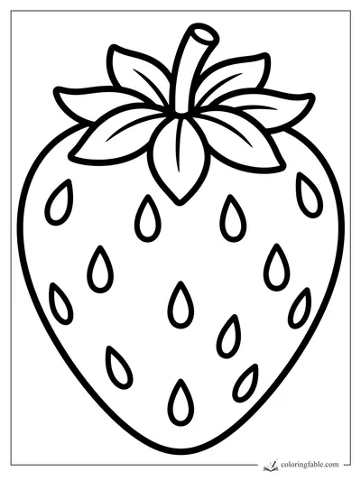 Strawberry coloring pages — sample drawing