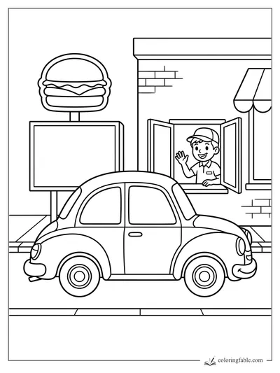 Car coloring pages — sample drawing