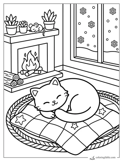 Cozy Animals coloring pages — sample drawing