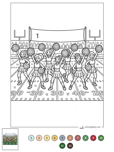 Cheer Squad on the 30-Yard Line — color by number