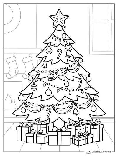 Christmas Tree coloring pages — sample drawing