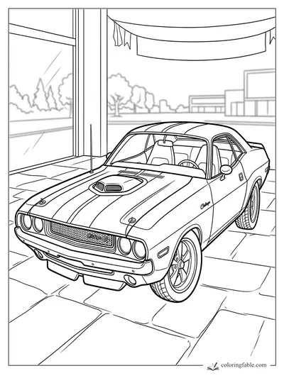 Muscle Car coloring pages — sample drawing