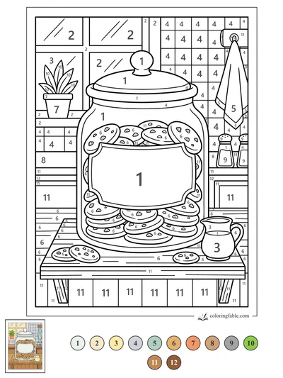 Cookie Jar on the Kitchen Table — color by number