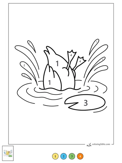 Duck Feet-Up Splash — color by number