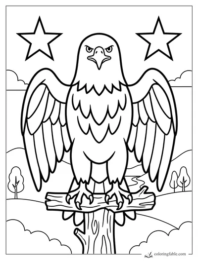 Eagle coloring pages — sample drawing