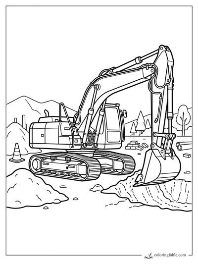 Construction coloring pages — sample drawing