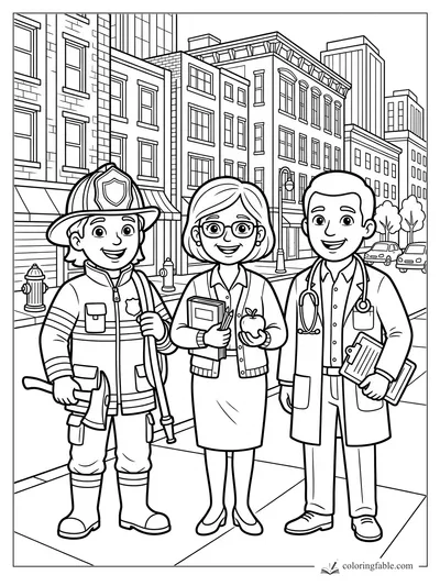 People coloring pages — sample drawing