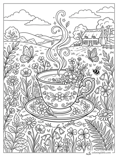 Aesthetic coloring pages — sample drawing