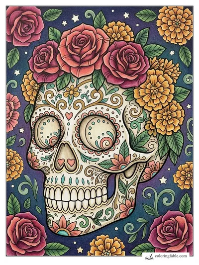 Colored example of this coloring page