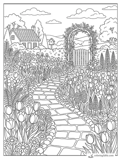 Garden coloring pages — sample drawing