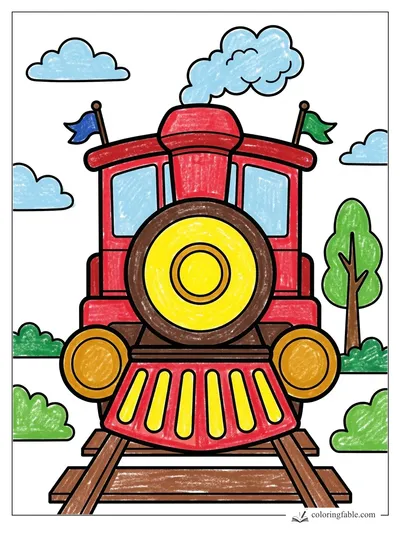 Colored example of this coloring page