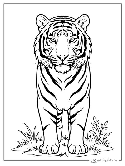 Tiger coloring pages — sample drawing