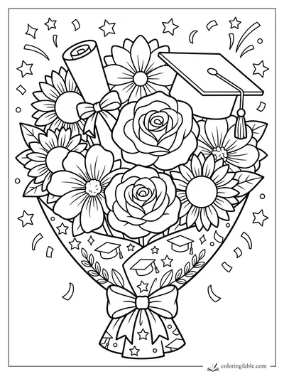 Flower coloring pages — sample drawing