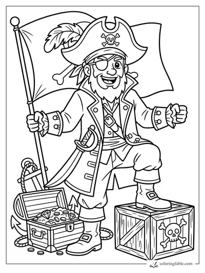 Pirate coloring pages — sample drawing