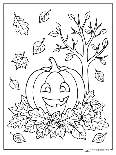Fall coloring pages — sample drawing