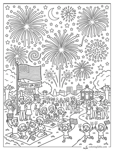 July coloring pages — sample drawing