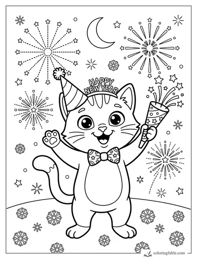 Cat coloring pages — sample drawing