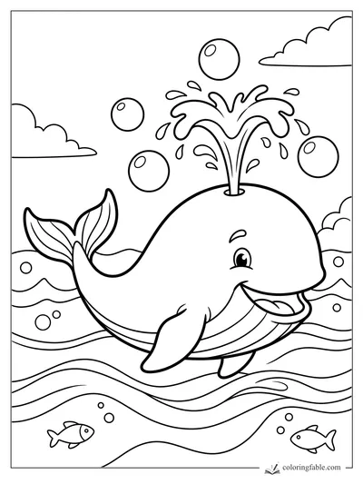 Whale coloring pages — sample drawing