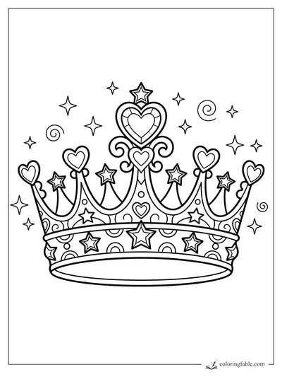 Crown coloring pages — sample drawing