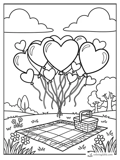 Heart coloring pages — sample drawing