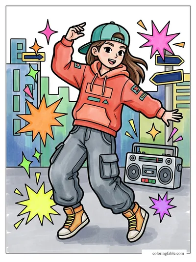 Colored example of this coloring page