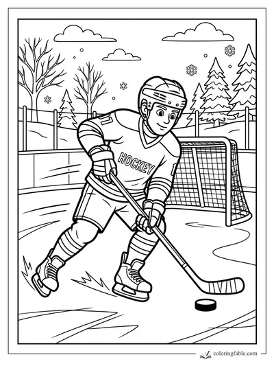 Hockey coloring pages — sample drawing