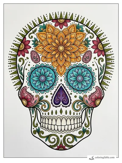 Colored example of this coloring page