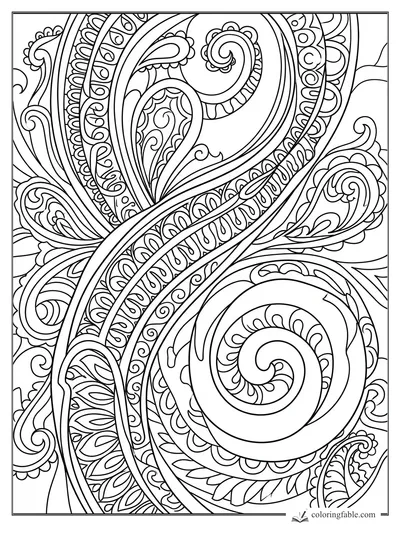 Zentangle coloring pages — sample drawing