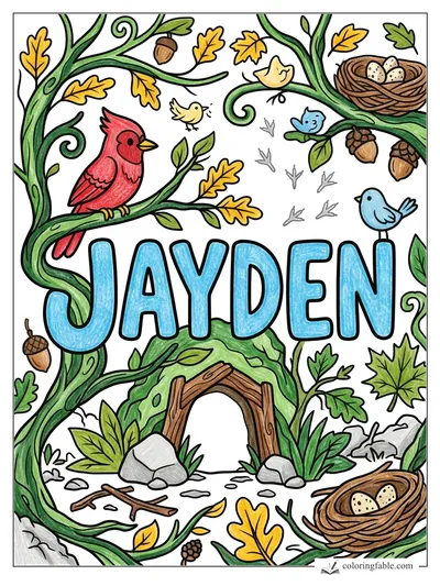 Colored example of this coloring page