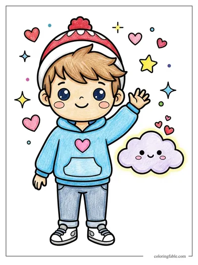 Colored example of this coloring page