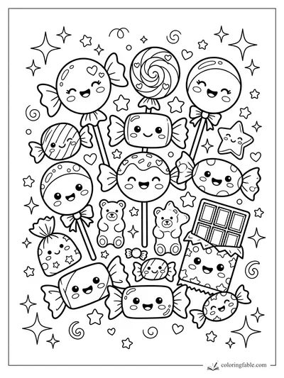 Candy coloring pages — sample drawing