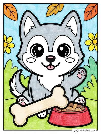Colored example of this coloring page