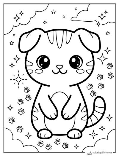 Kitten coloring pages — sample drawing