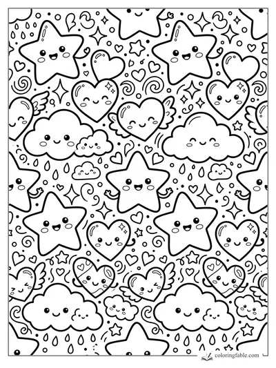 Kawaii coloring pages — sample drawing