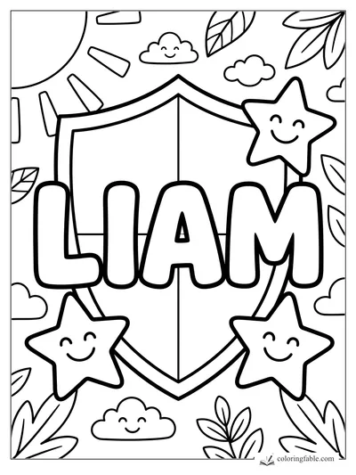 Name coloring pages — sample drawing