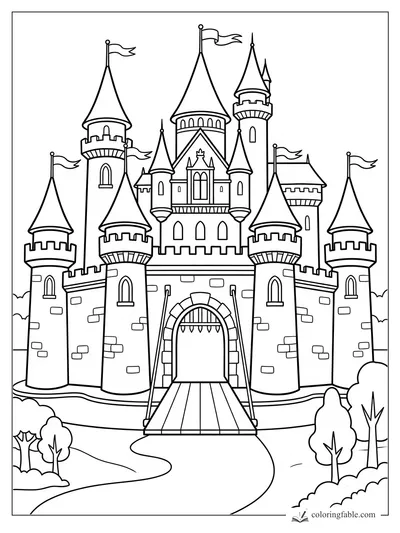 Castles And Knights coloring pages — sample drawing