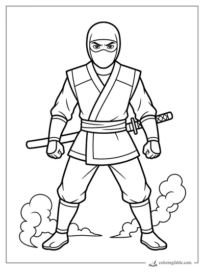 Ninja coloring pages — sample drawing