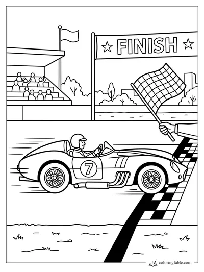 Race Car coloring pages — sample drawing