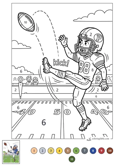 Number 88’s Midfield Kick — color by number