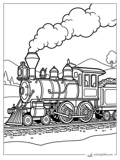 Train coloring pages — sample drawing