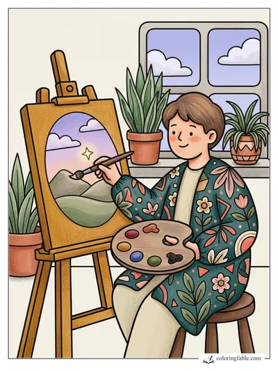 Colored example of this coloring page