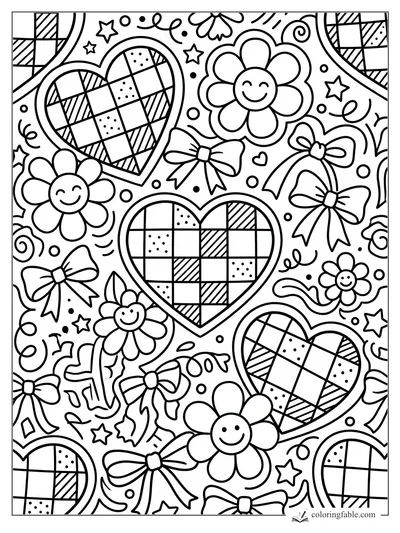 Preppy coloring pages — sample drawing