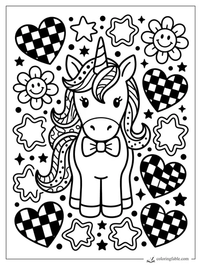 Unicorn coloring pages — sample drawing